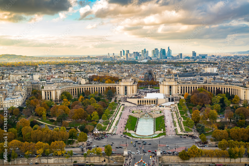 Aerial view of Paris Skyline