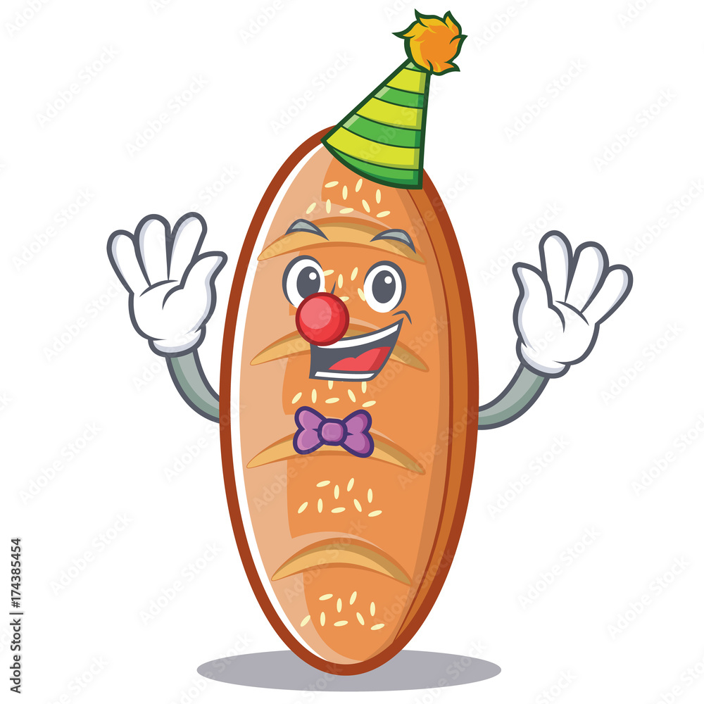Clown baked bread character cartoon Stock Vector Adobe Stock