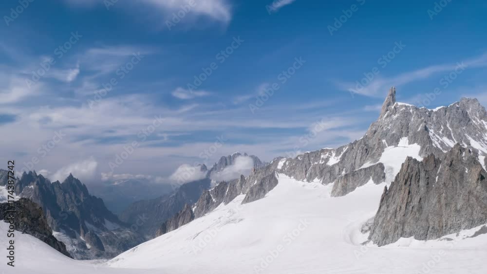 Movement of the clouds on the mountain range near the Mont Blanc Movement of the clouds on the mountain range near the Mont Blanc