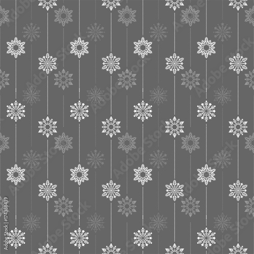 frozen crystal Snowflake basic vertical line seamless pattern texture background vector  in deep gray tone