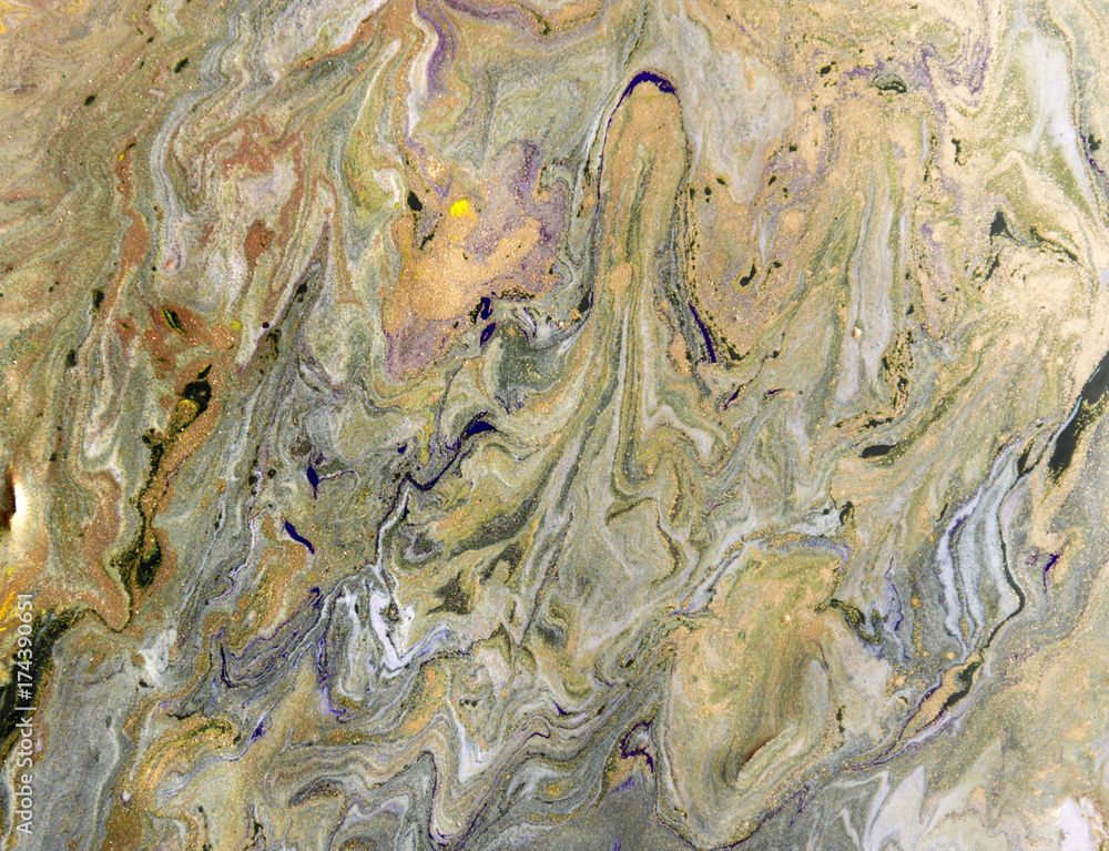 Marbled abstract background. Liquid marble golden pattern. Colorful marble backdrop.