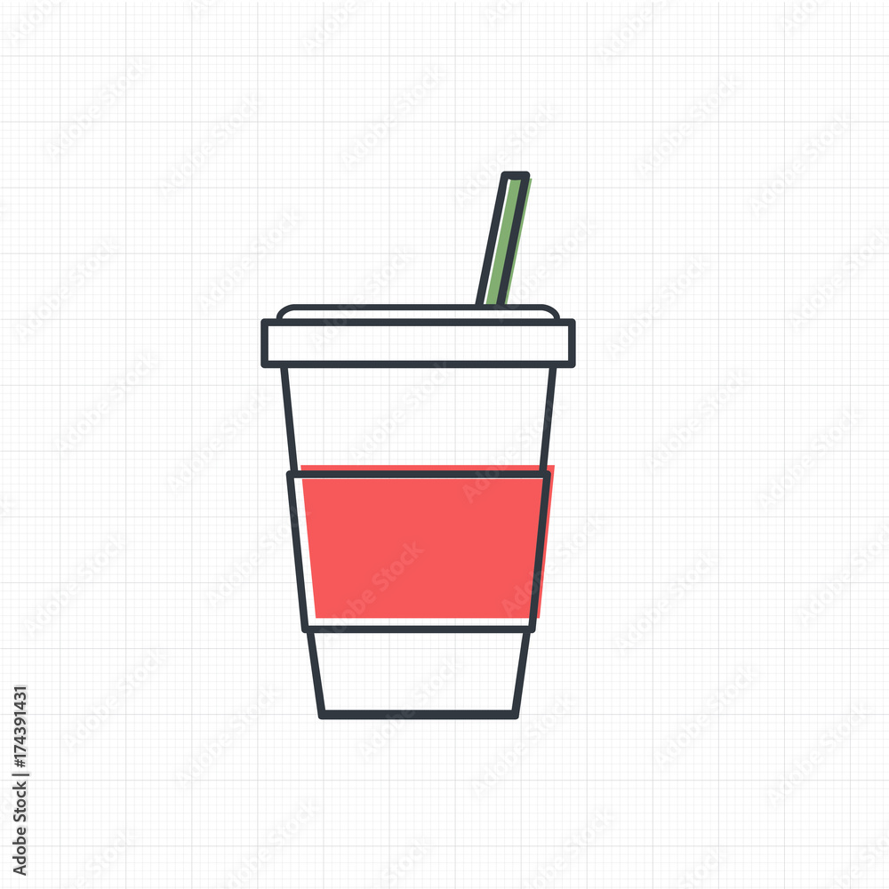 Vector of cold drink cup icon Vector of cold drink cup icon