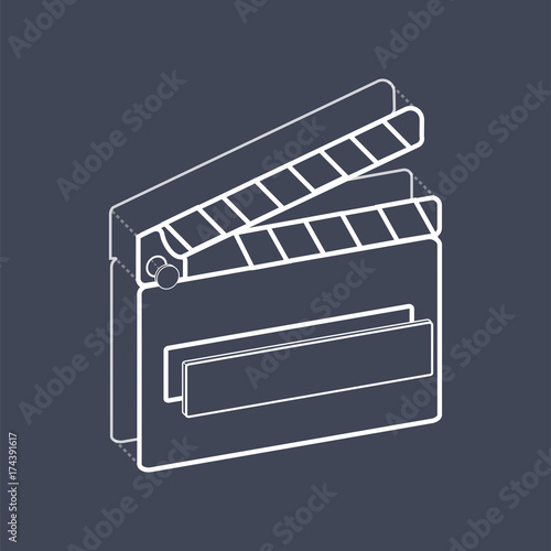 Illustration of movie slate vector