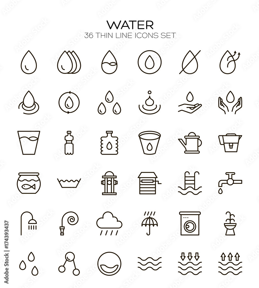 Fototapeta premium Water line icon