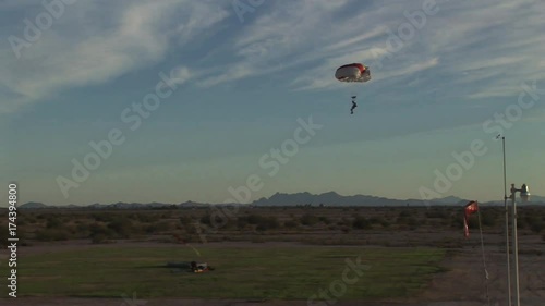 Skydiver As He Lands