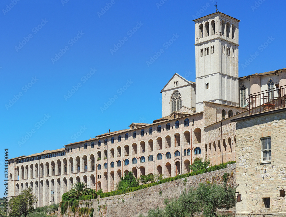 Assisi, Italy, one of the most beautiful small town in Italy. The Basilica and the Sacred Convent of Saint Francis