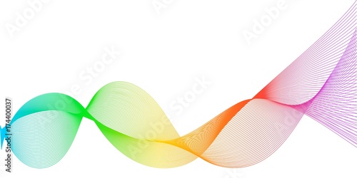 Stylized line art rainbow b...