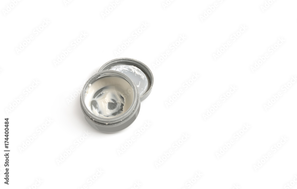 Used wax or gel hair open on white background Used wax or gel hair open on white background