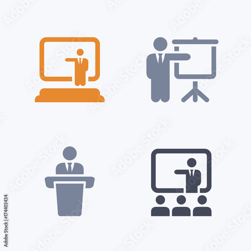 Presentation - Carbon Icons. A set of 4 professional, pixel-aligned icons designed on a 32 x 32 pixel grid.