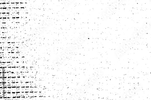 Distressed halftone grunge black and white vector texture -old wall background with reinforcing mesh for creation abstract vintage effect with noise and grain