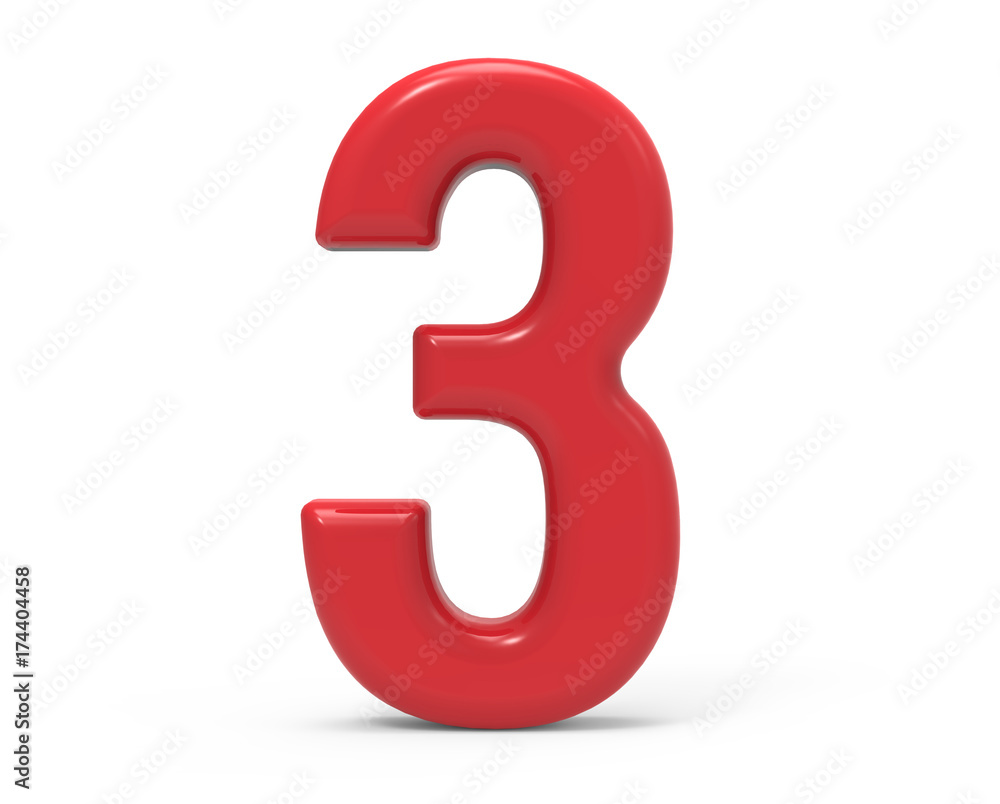 red number 3