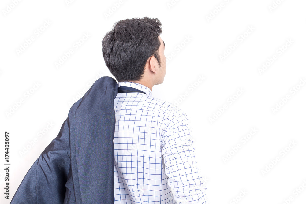 Businessman walking to the future, Business Success concept, isolated on white background. Businessman walking to the future, Business Success concept, isolated on white background.