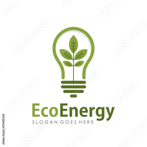 Eco energy logo design template