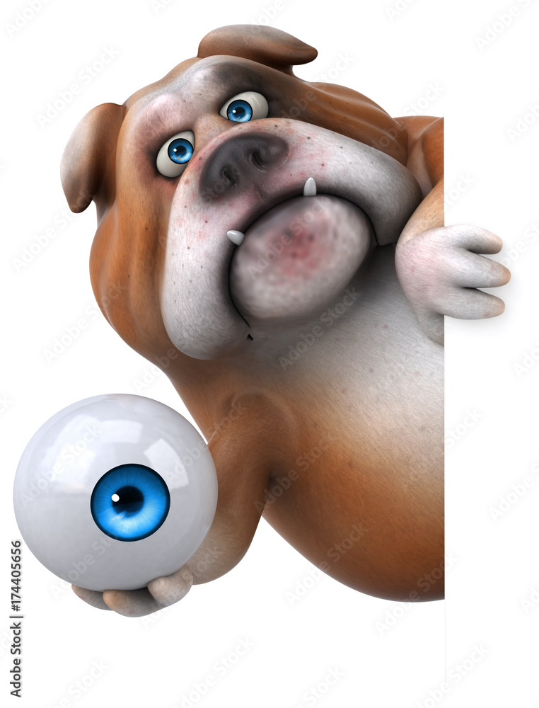 Naklejka premium Fun bulldog - 3D Illustration