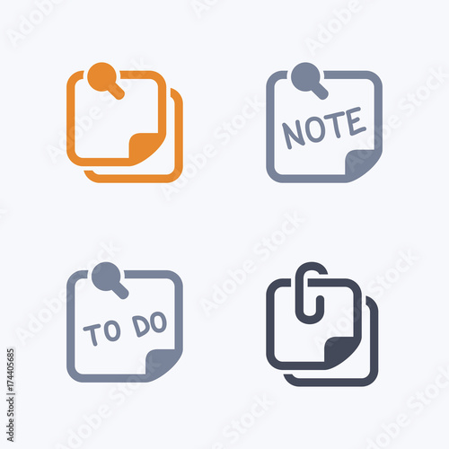 Notes - Carbon Icons. A set of 4 professional, pixel-aligned icons designed on a 32 x 32 pixel grid.