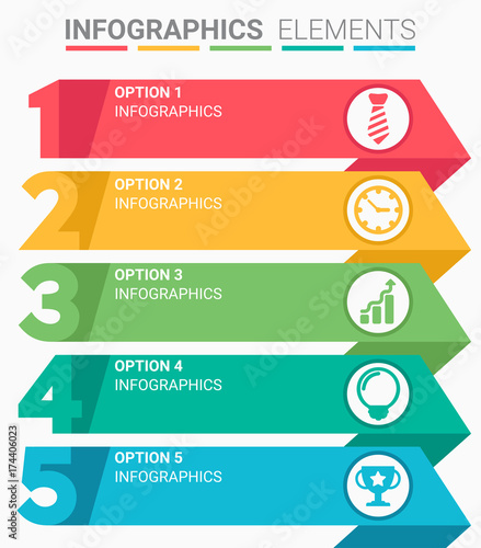 INFOGRAPHICS element abstract design the number top five list template