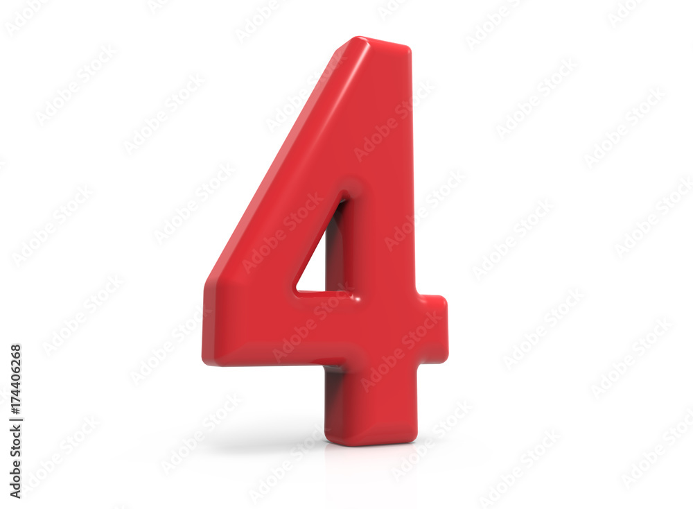 red number 4 red number 4