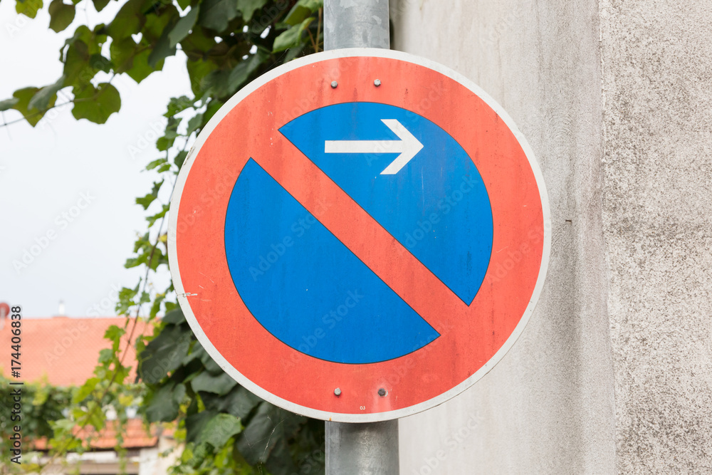 Road sign, prohibitory sign - No parking Road sign, prohibitory sign - No parking