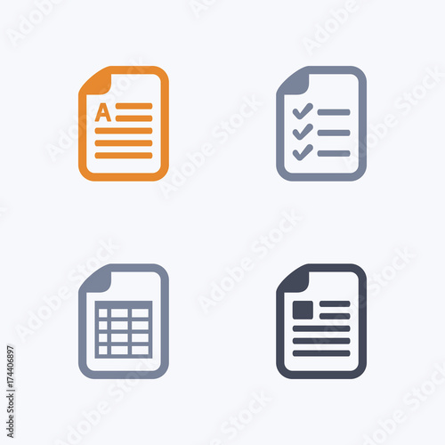 Document Types - Carbon Icons. A set of 4 professional, pixel-aligned icons designed on a 32 x 32 pixel grid.