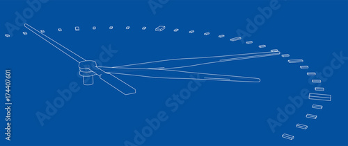 Clock face. Perspective view. Vector