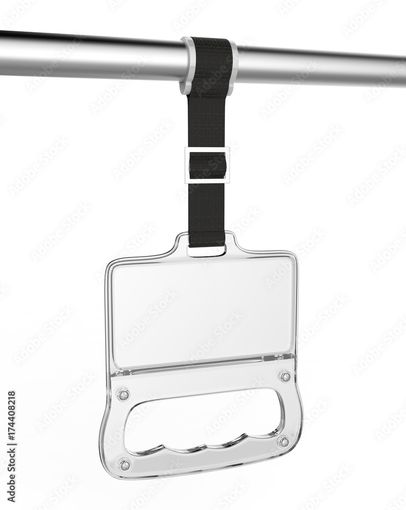 Clear Plastic Bus Grab Handle for advertising Mock up template. 3d