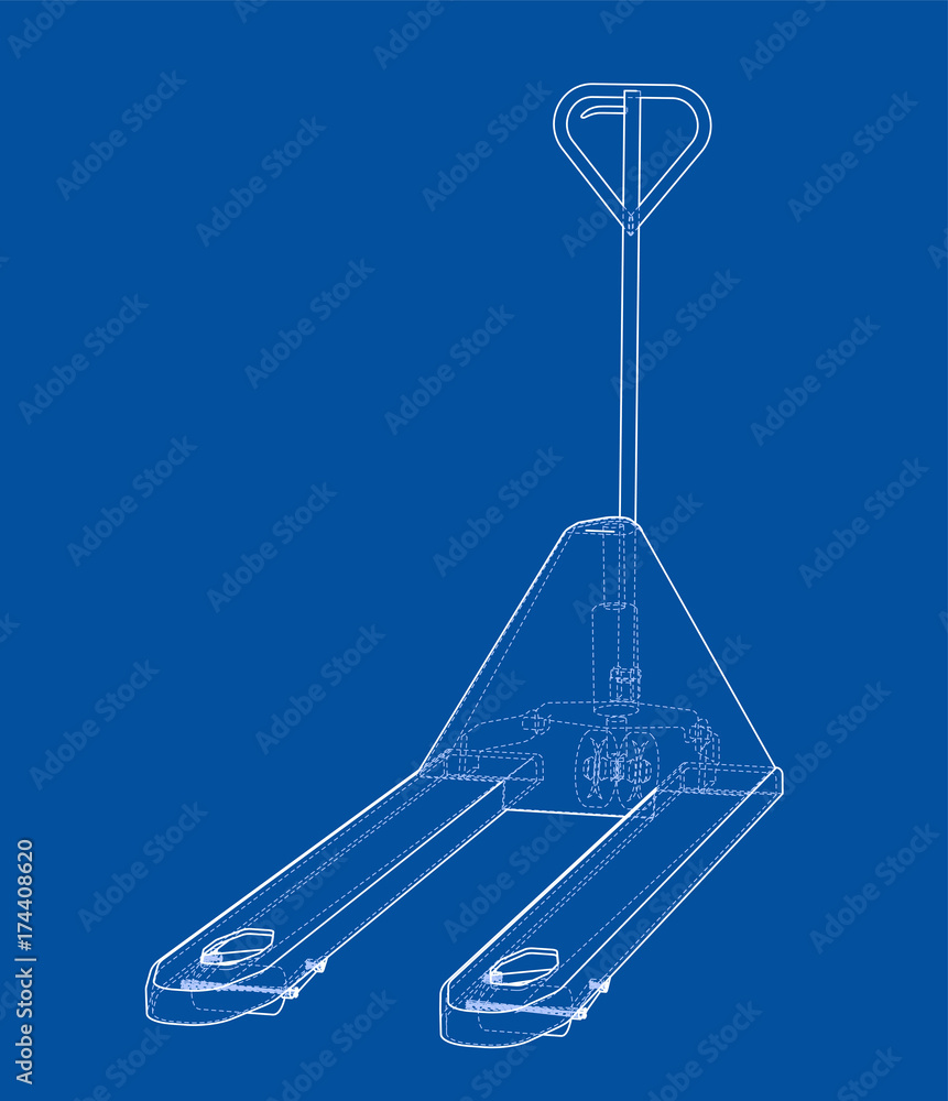 Hand pallet truck. Vector