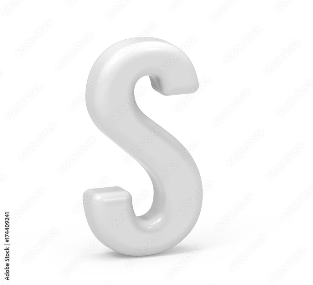 pearl white letter S pearl white letter S