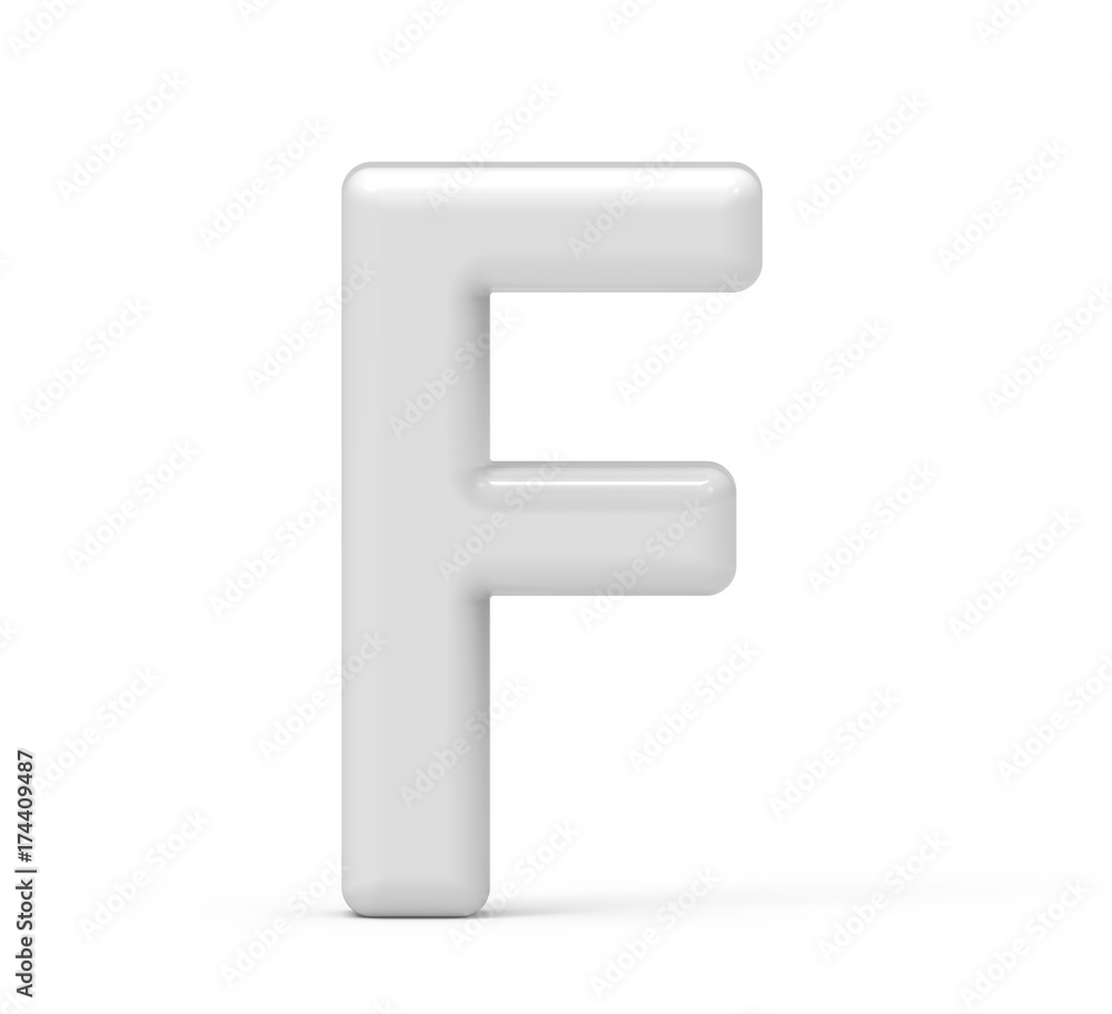 pearl white letter F pearl white letter F