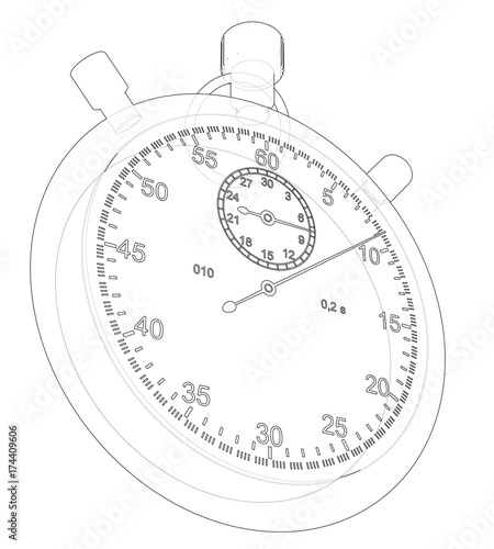 Stopwatch or timer sketch. Vector