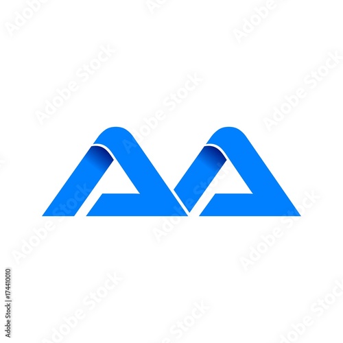 aa logo initial logo vector modern blue fold style