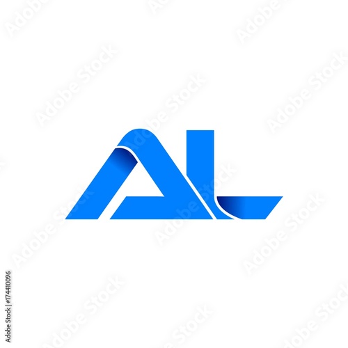 al logo initial logo vector modern blue fold style