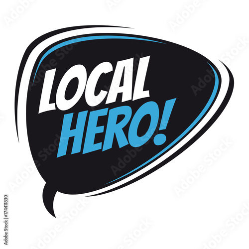local hero retro speech bubble
