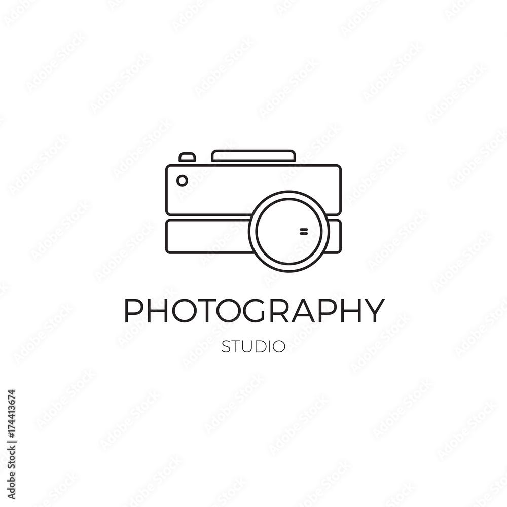 Photography line logo template Photography line logo template