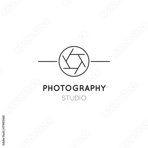 Photography line logo template