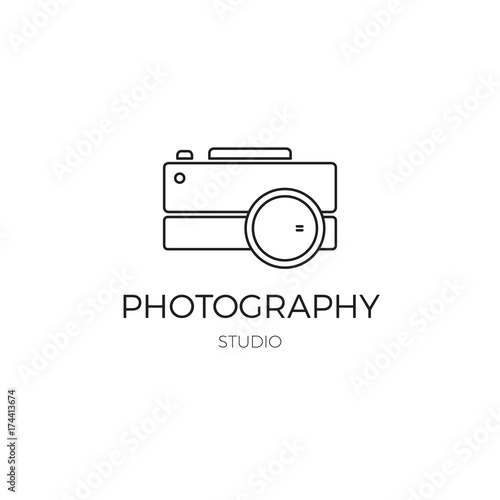 Photography line logo template