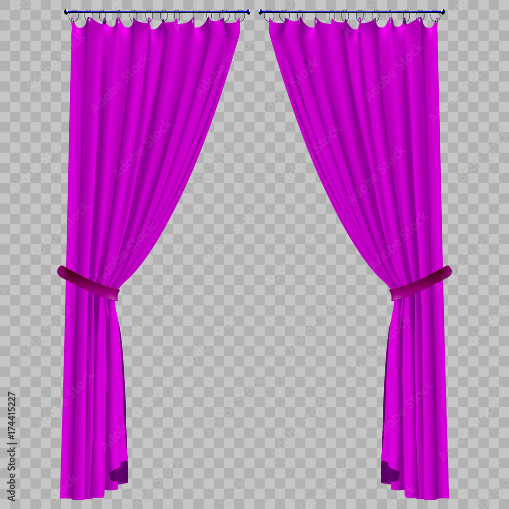 Vector curtain on a transparent background Stock Vector | Adobe Stock