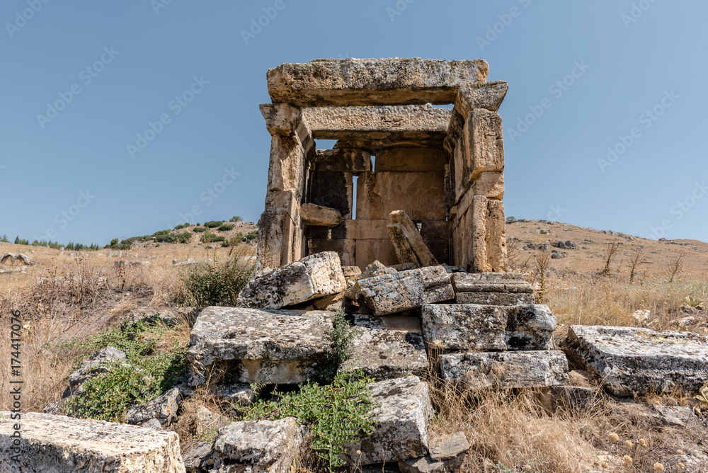 Ancient tomb at Hierapolis in Pamukkale, Turkey. 