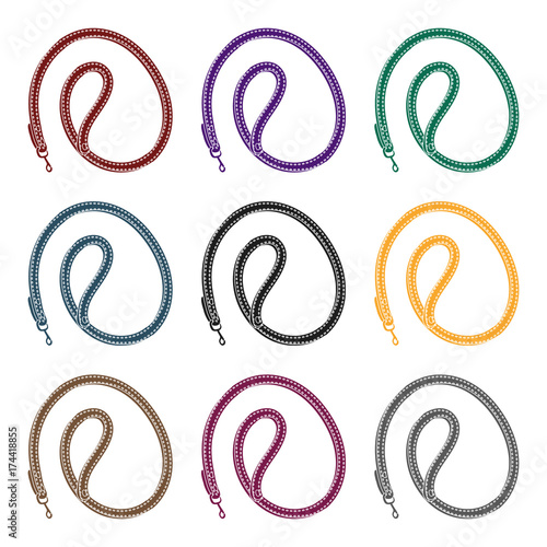 Leash for animals.Pet shop single icon in black style vector symbol stock illustration web.