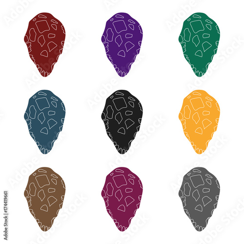 Stone tool icon in black style isolated on white background. Stone age symbol stock vector illustration.