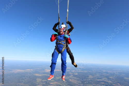 Skydiving. Tandem jump.