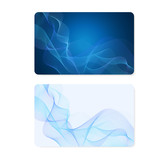 Business card, Gift card, coupon, (discount voucher) with Guilloche pattern (blue lines, watermark texture). Vector background for banknote, money design, currency, bank note, check (cheque), ticket