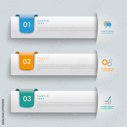 Infografik mit 3 Menüpunkten