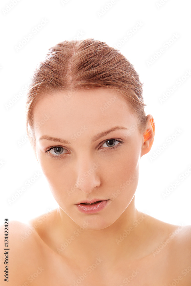 Beauty woman face portrait. Beautiful spa model girl with perfect fresh clean skin. Beauty woman face portrait. Beautiful spa model girl with perfect fresh clean skin.