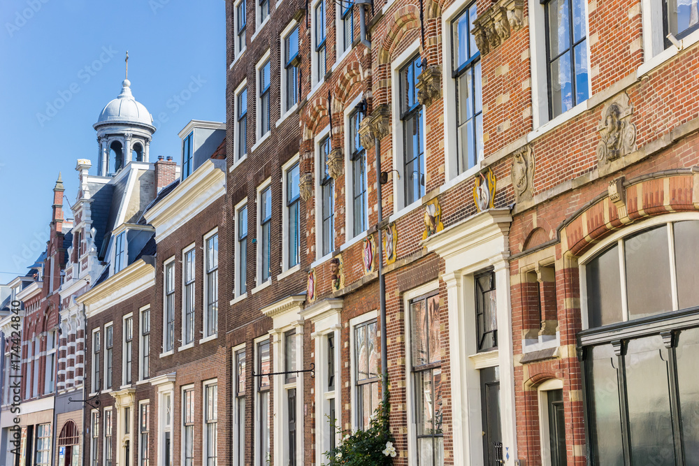 Facades of old houses in Haarlem