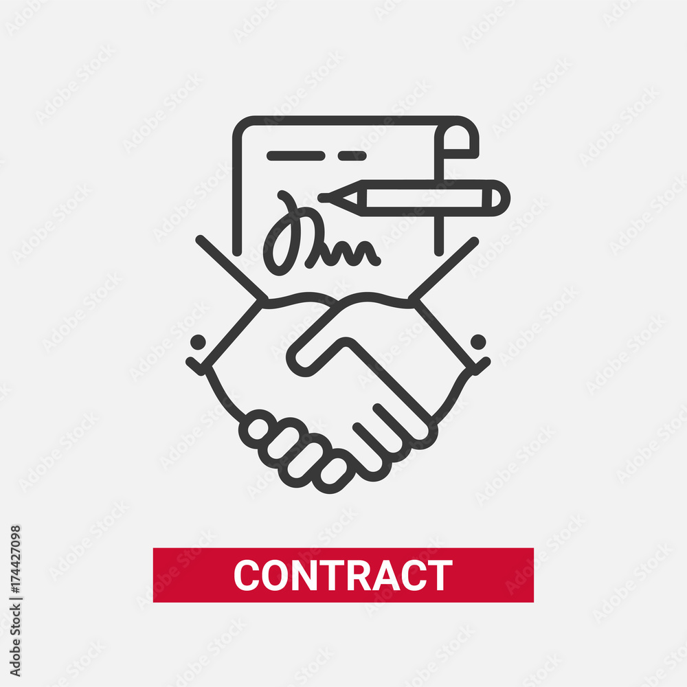 Contract - modern vector line design single icon. Contract - modern vector line design single icon.
