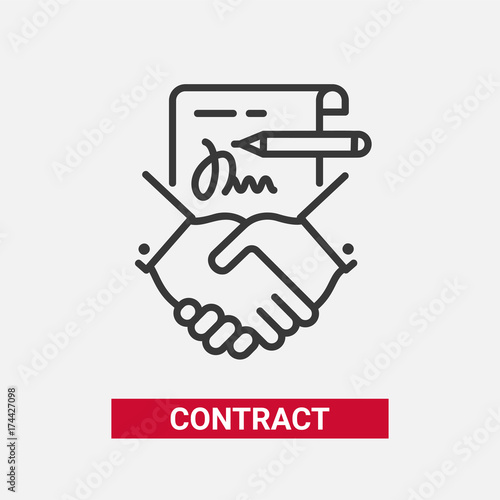 Contract - modern vector line design single icon.