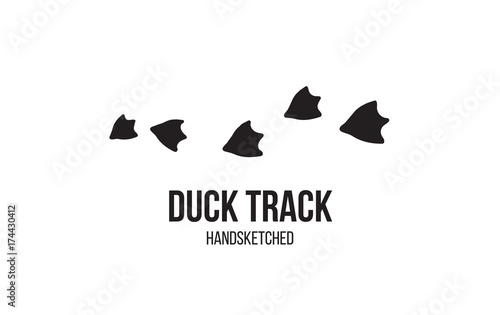 Isolated duck footprints and tracks