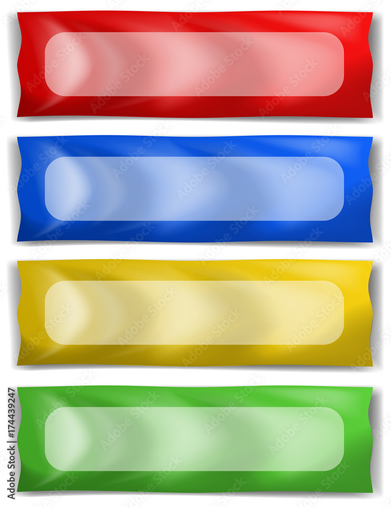 Obraz premium Banner template in four different colors