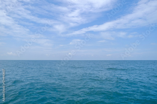 Sea and sky on daytime  Seascape of the Gulf of Thailand  in the East  Thailand  Eastern Thailand There are famous tourist attractions such as Koh Samet and Koh Chang  etc.