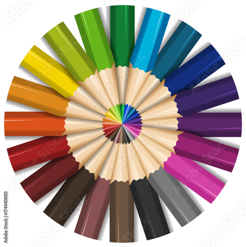 Color pencils with sharp points